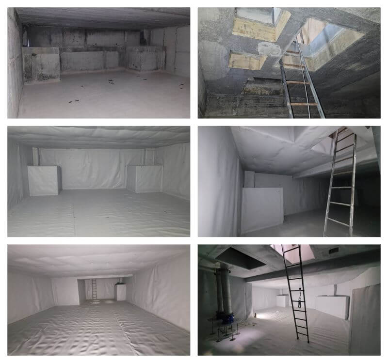 Concrete tank liner project using Flagon PVC tank liner material to line the tank Concrete tank liner project using Flagon PVC tank liner material to line the tank